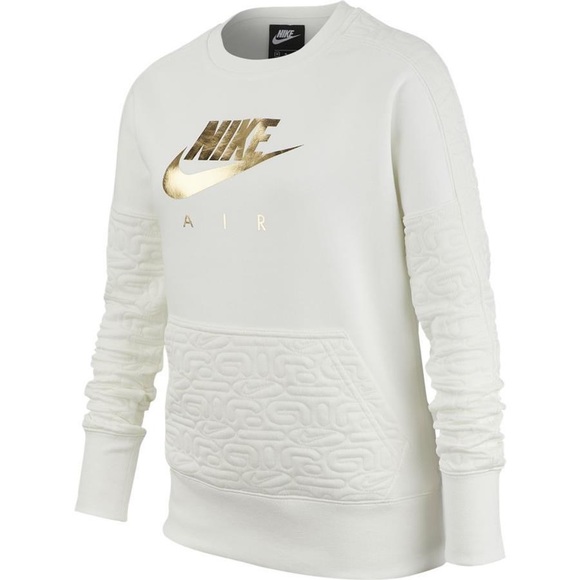 Nike Other - NIKE • Youth Off White + Gold Crewneck Sweatshirt